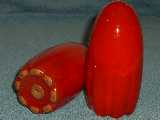 Frankoma scalloped shakers glazed flame